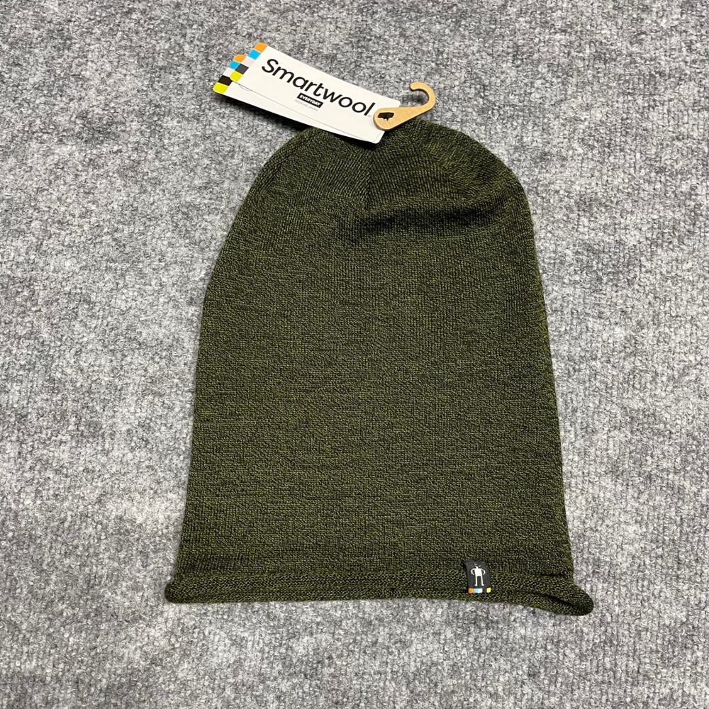 Smartwool Beanie Mens Winter Moss Green Everyday Slouch Merino Wool Hat Hiking